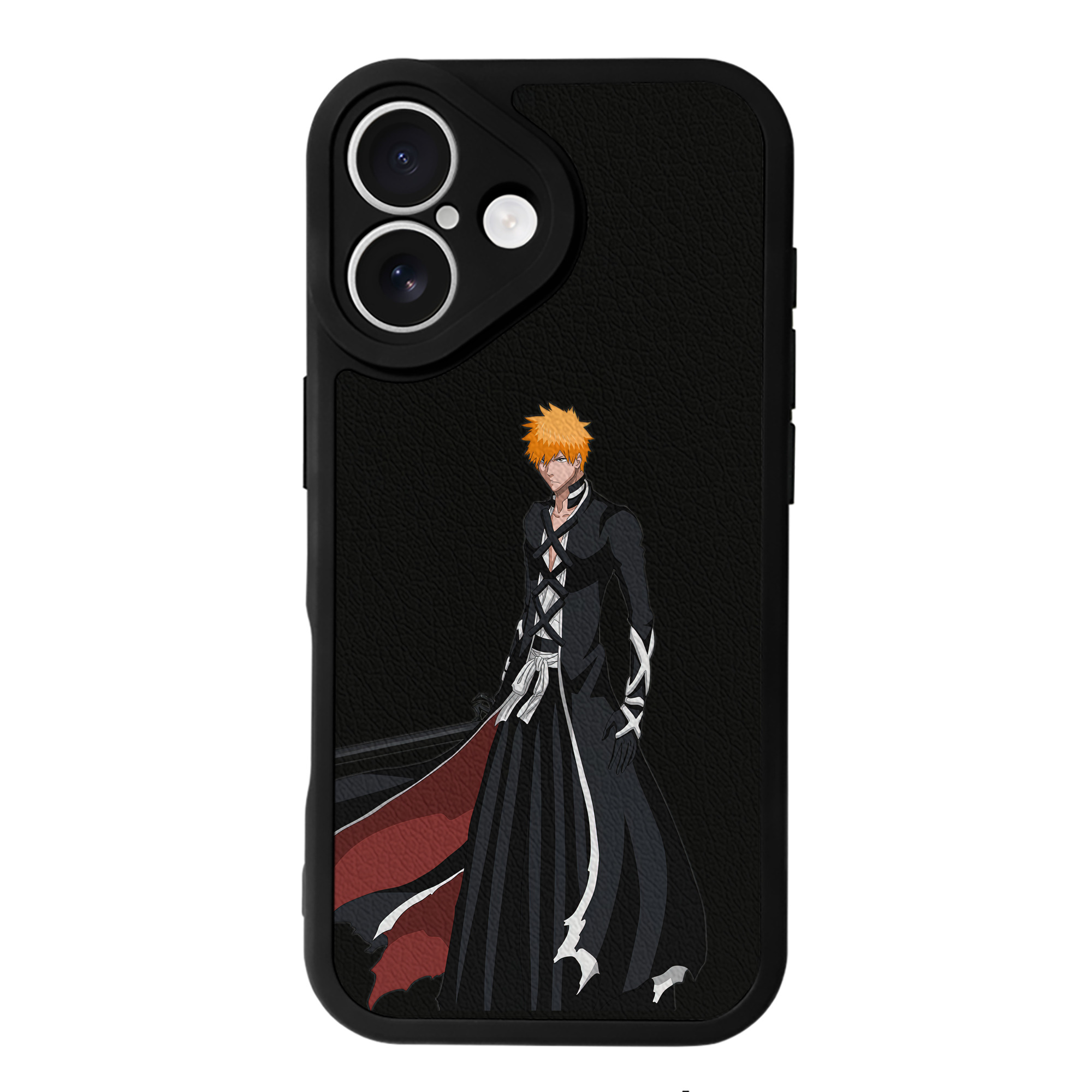 ブリーチ 黒崎一護（くろさき いちご）BLEACH Kurosaki Ichigo 【iPhone 16シリーズ対応】シリコンスマホケース（レザー調） 材質：シリコン